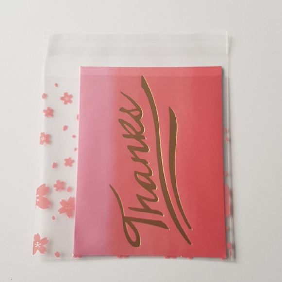 25 pcs Little Pink Flowers Clear Bags 5.5x5.5" Inches - Picture 5 of 13